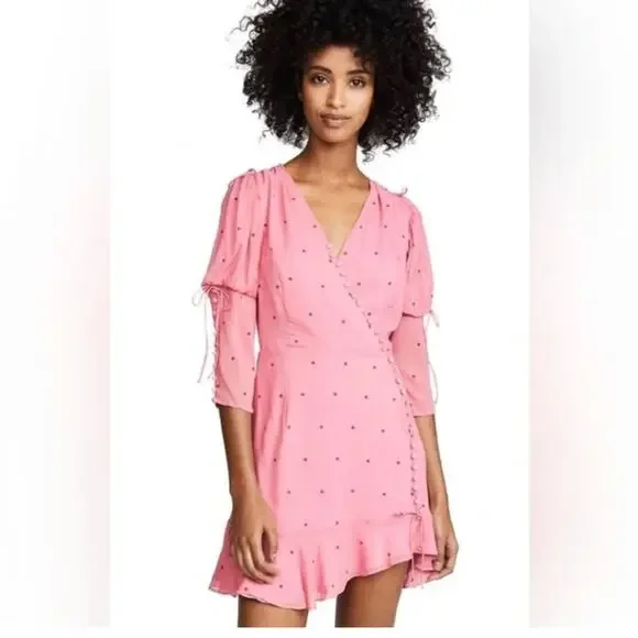 For Love and Lemons Pink Rosie Button Mini Dress - Picture 6 of 13